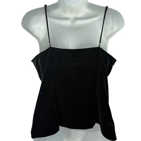 Banana Republic Black Velvet Spaghetti Strap Tank Top Camisole size M NEW Tags - Picture 5 of 9